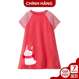 [Mã FABRR5501 giảm 100% đơn 0Đ] Váy bé gái họa tiết mèo trắng V6 Jumping Meters