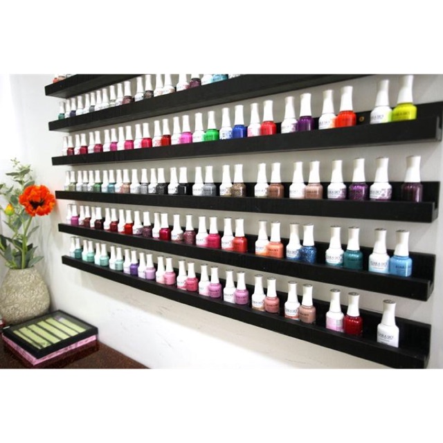 Kệ gỗ Nail để sơn - Kệ sơn móng tay treo tường gỗ lõi xanh (chọn màu)1 thanh 98k