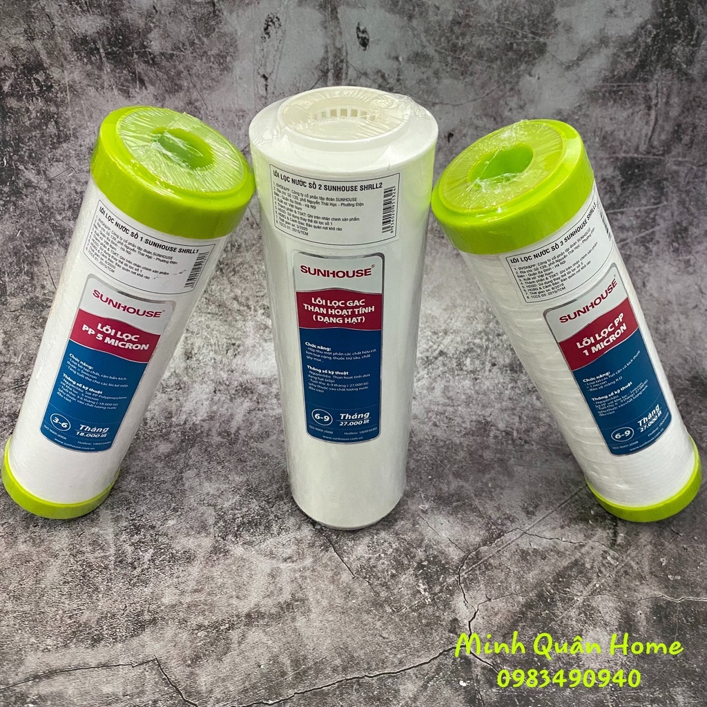 Lõi Lọc Nước Sunhouse Số 1,2,3 - Bộ 3 Lõi Lọc Thô Sunhouse ❤️Chính Hãng❤️ |MINHQUANHOME| - SUHO123
