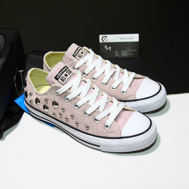 Giày Converse thấp cổ da lộn hồng CTDH04