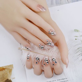 Set 24 móng tay giả đính đá cho cô dâu