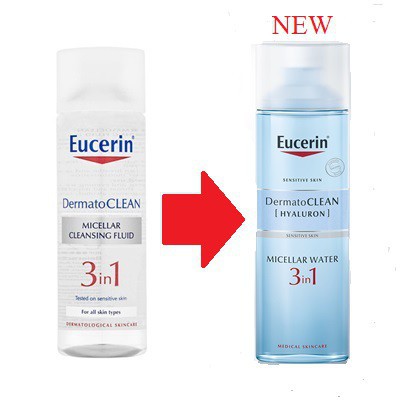 Eucerin Nước tẩy trang 3 trong 1 dành cho da nhạy cảm DermatoCLEAN  Micellar Cleansing Fluid 3 in 1 - 200ml