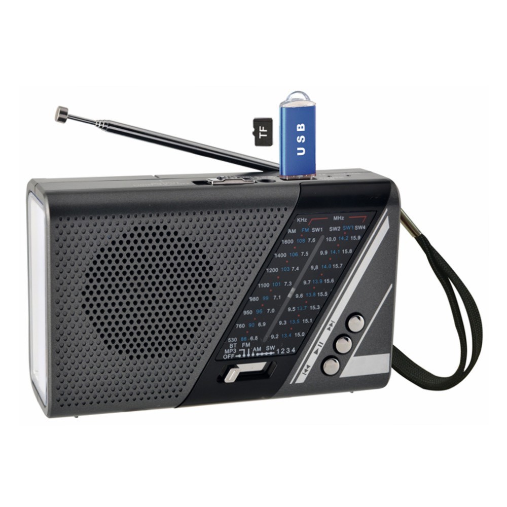 Đài Radio FP-9001BT ⚡FREE SHIP⚡ Hỗ Trợ Kết Nối Blutooth , Có Cổng Cắm USB , Thẻ Nhớ, Tích Hợp Đèn Pin Siêu Sáng