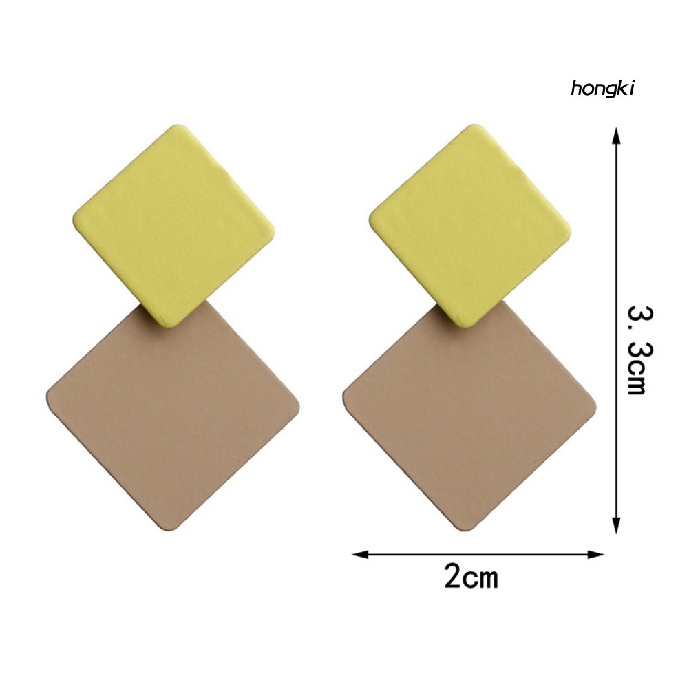 (Hàng Mới Về) Set 2 Đôi Khuyên Tai Kiểu Dáng Hình Học Thời Trang Cho Nữ