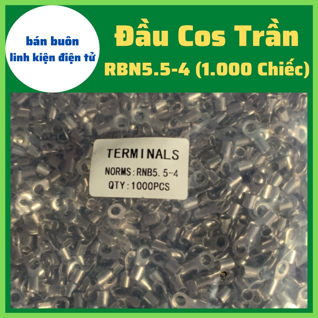 1.000 chiếc Đầu cos tròn trần 5.5-4, RNB5.5-4, đầu cos tròn ( Cos Đồng Thau)