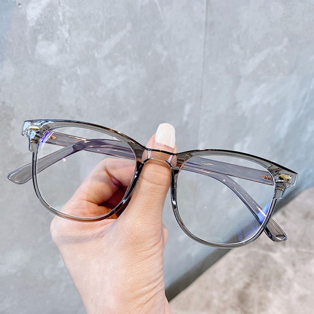 Mắt Kính Gọng Oval Trong Suốt Chống Ánh Sáng Xanh Phong Cách Hàn Quốc Thời Trang Cho Nữ