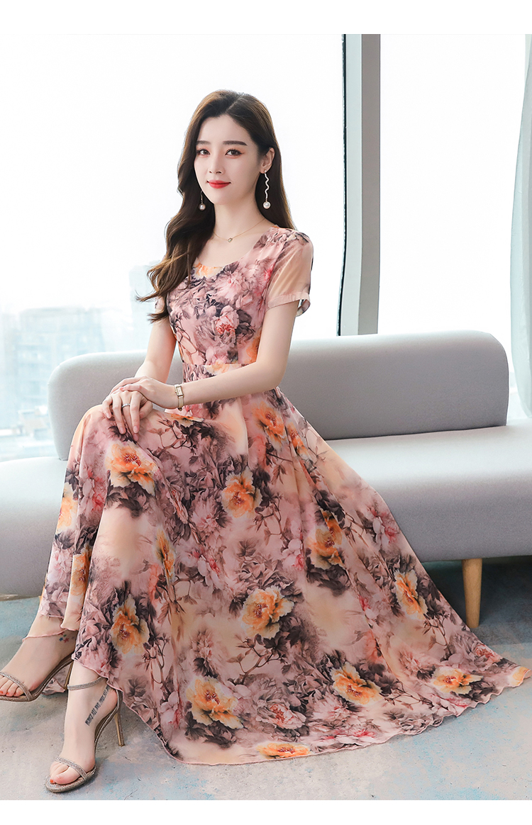 Đầm Dài Cổ Chữ V In Họa Tiết Hoa Thời Trang Hàn Quốc 2021 | BigBuy360 - bigbuy360.vn