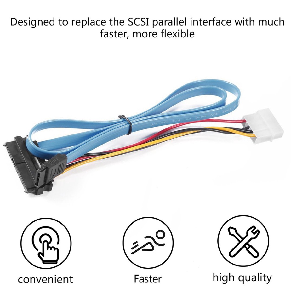 【PS】7 Pin SATA Serial ATA to SAS 29 Pin & 4 Pin Cable Male Connector Adapter