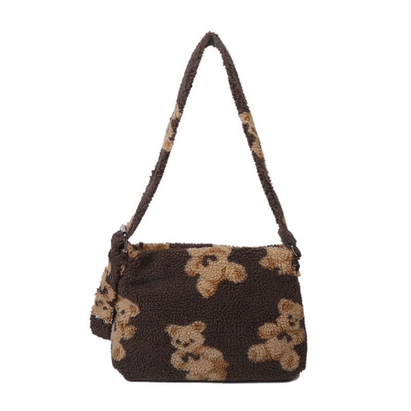 Túi Tote Đeo Vai Giả Lông Cừu Mềm Mại Sức Chứa Lớn Cho Nữ