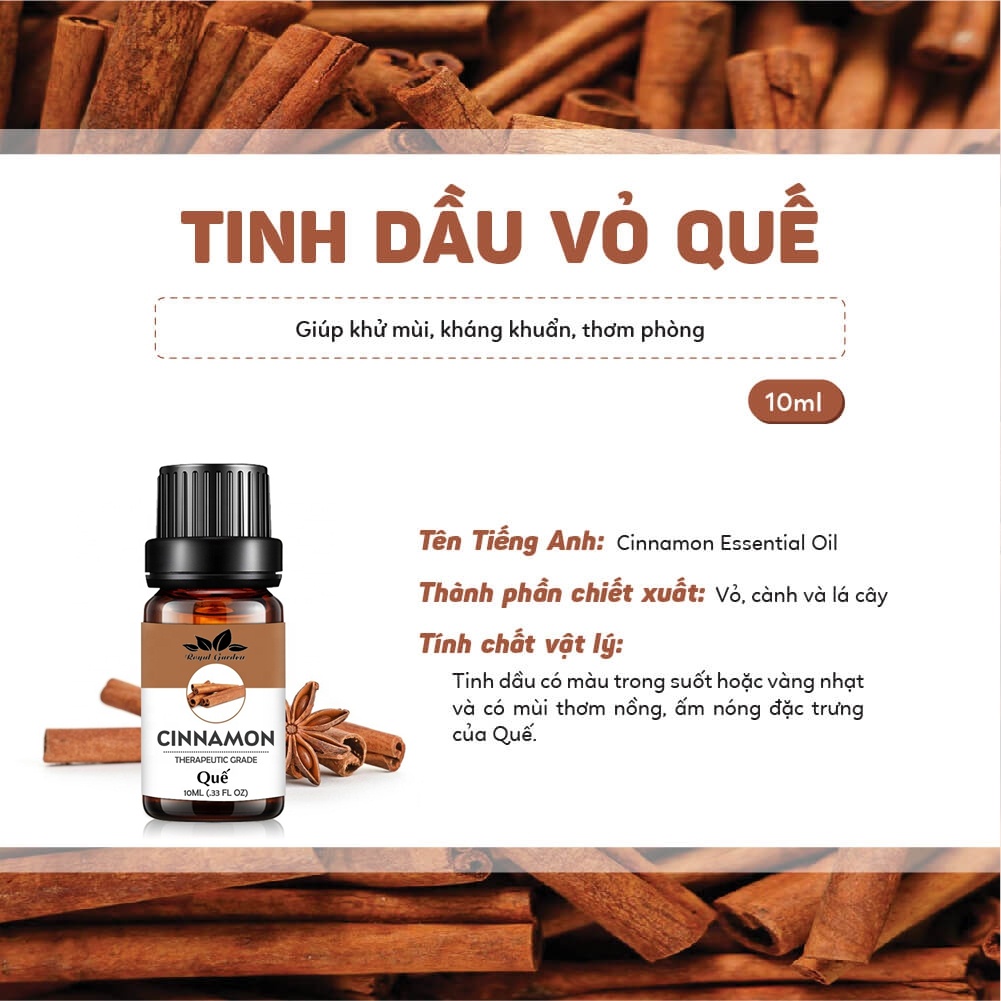 Tinh Dầu Quế Cinnamon Essential Oil Thơm Ngát Nhập Khẩu Ấn Độ