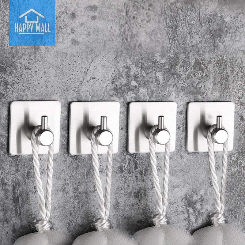 Móc Inox SUS304 Treo Quần Áo Sử Dụng Keo Dán 3M Để Dán Vào Tường Phòng Tắm, nhà bếp BR01