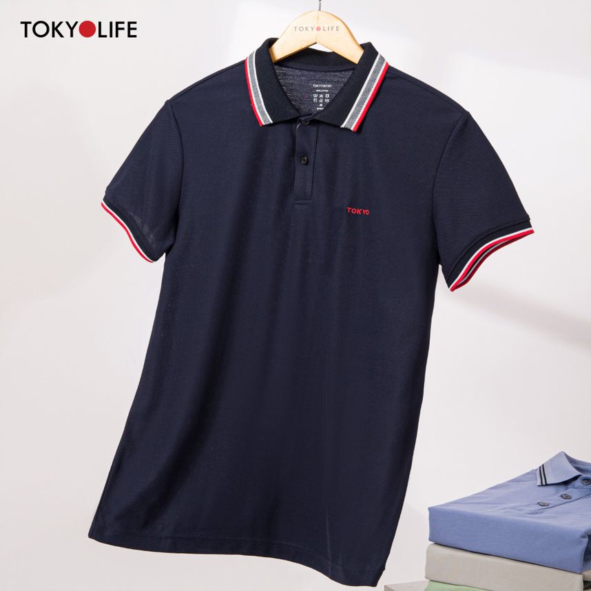 Áo Polo Nam GOLD cổ phối sọc 2 màu, vải cotton thoáng khí TOKYOLIFE I7POL807K