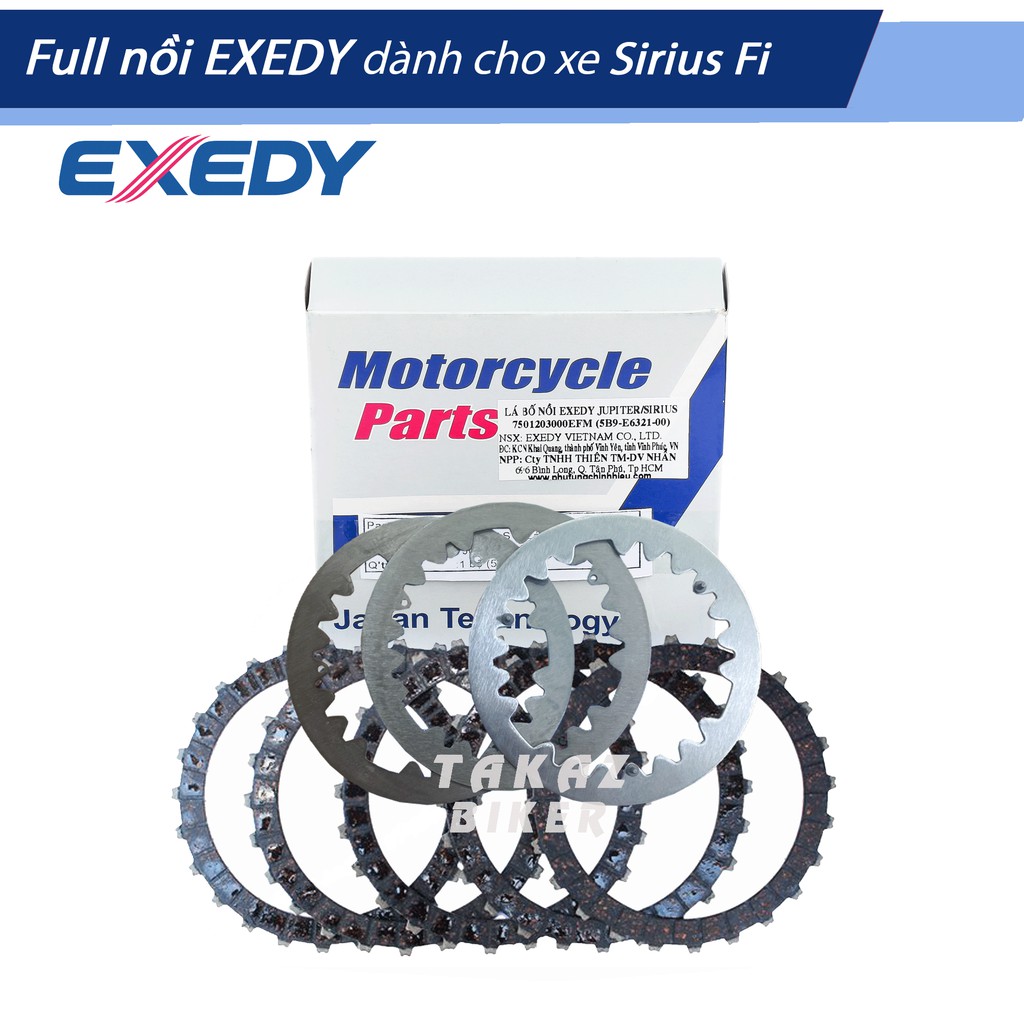 Lá bố và lá sắt nồi EXEDY dùng cho Xe Sirius Fi
