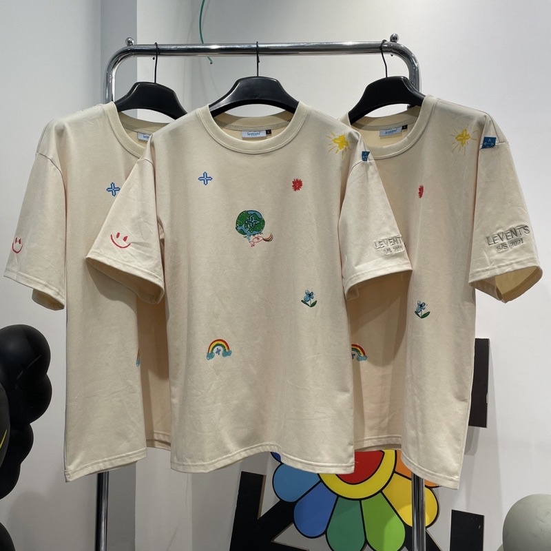 Áo Thun Tay Lỡ From Rộng LEVENTS Loveyou300k Special/ Cream Tee Levent Love You 300 Full Tag Nam Nữ Unisex