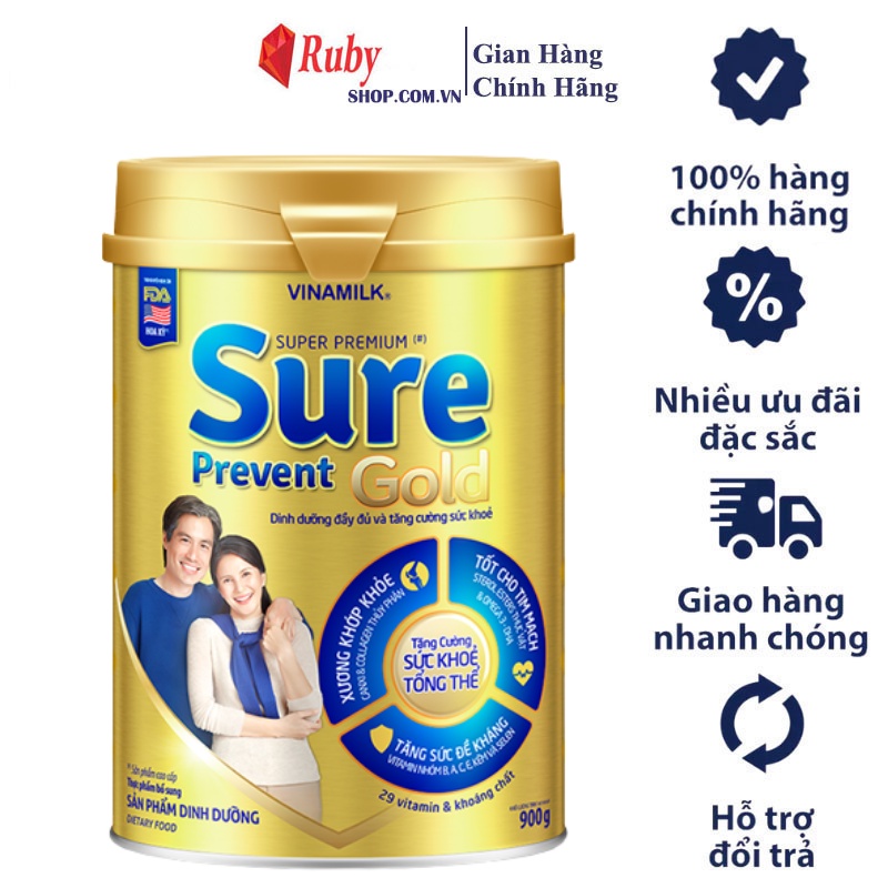 Sữa Bột Dinh Dưỡng Vinamilk Sure Prevent Lon 900g