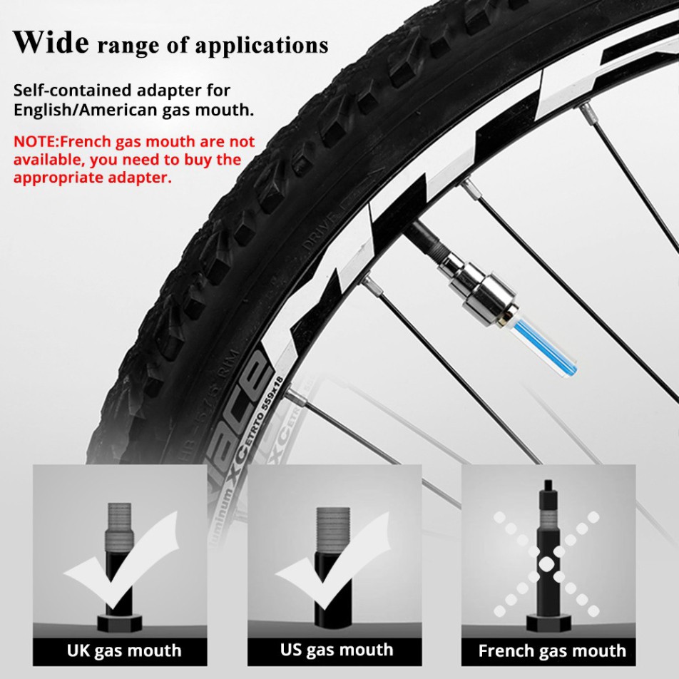 Đèn Neon Bike Spoke Light Mini LED Xe đạp Vòi van đèn Mũ