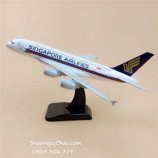 Mô hình máy bay tĩnh Airbus A380 Singapore  Airlines 20cm có bánh xe