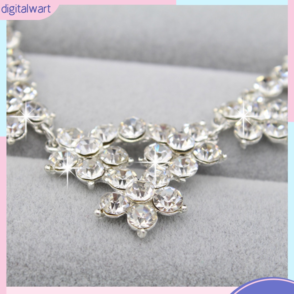 Bộ Vòng cổ + Bông Tai Hình Vương Miện Đính Đá Lấp Lánh Sang Trọng