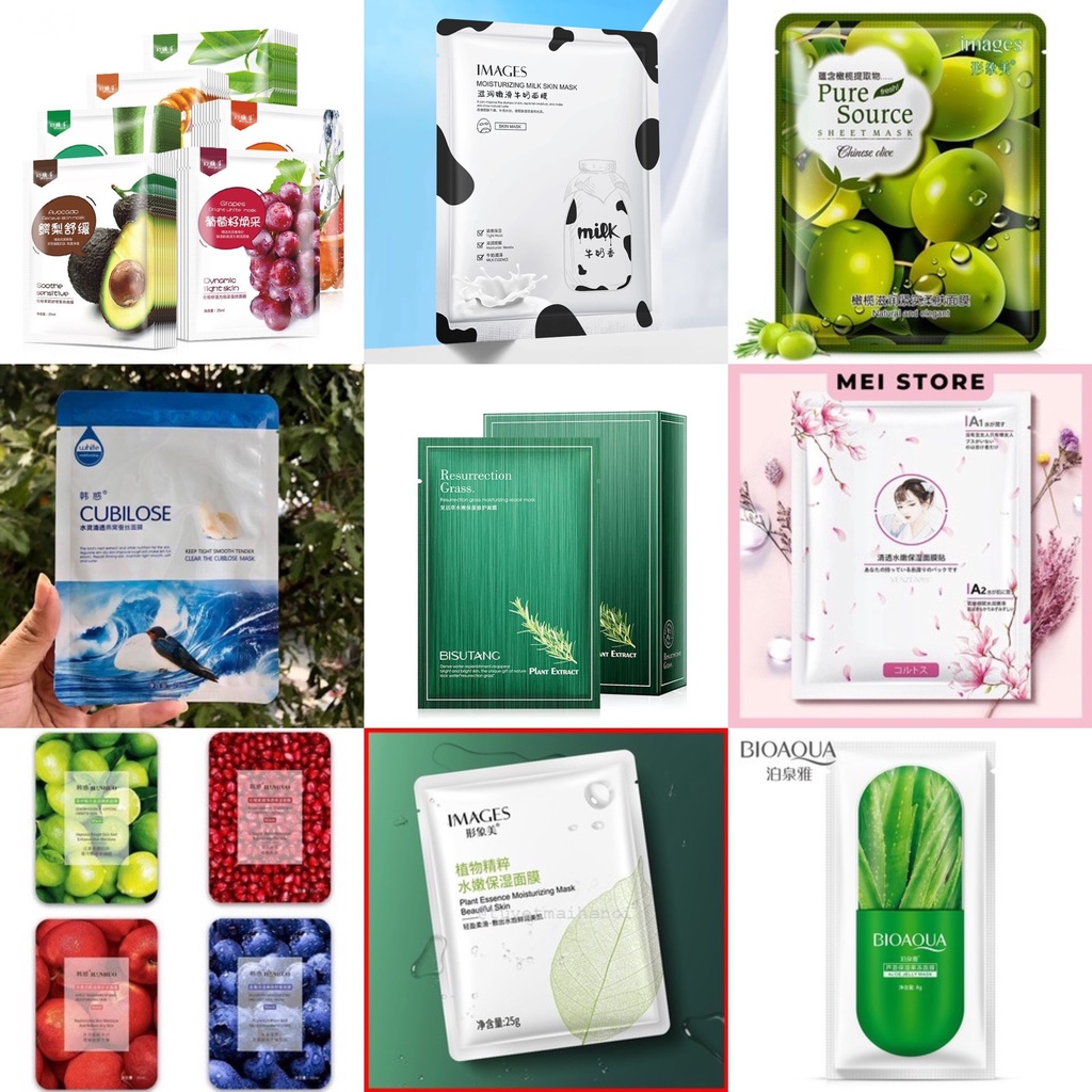 Combo 50 Miếng Mặt Nạ Mix Ngẫu Nhiên Giảm Mụn Cấp Ẩm Se Khít Lỗ Chân Lông Cao Cấp