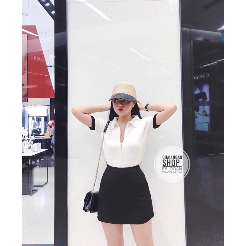 chân váy chữ a túi