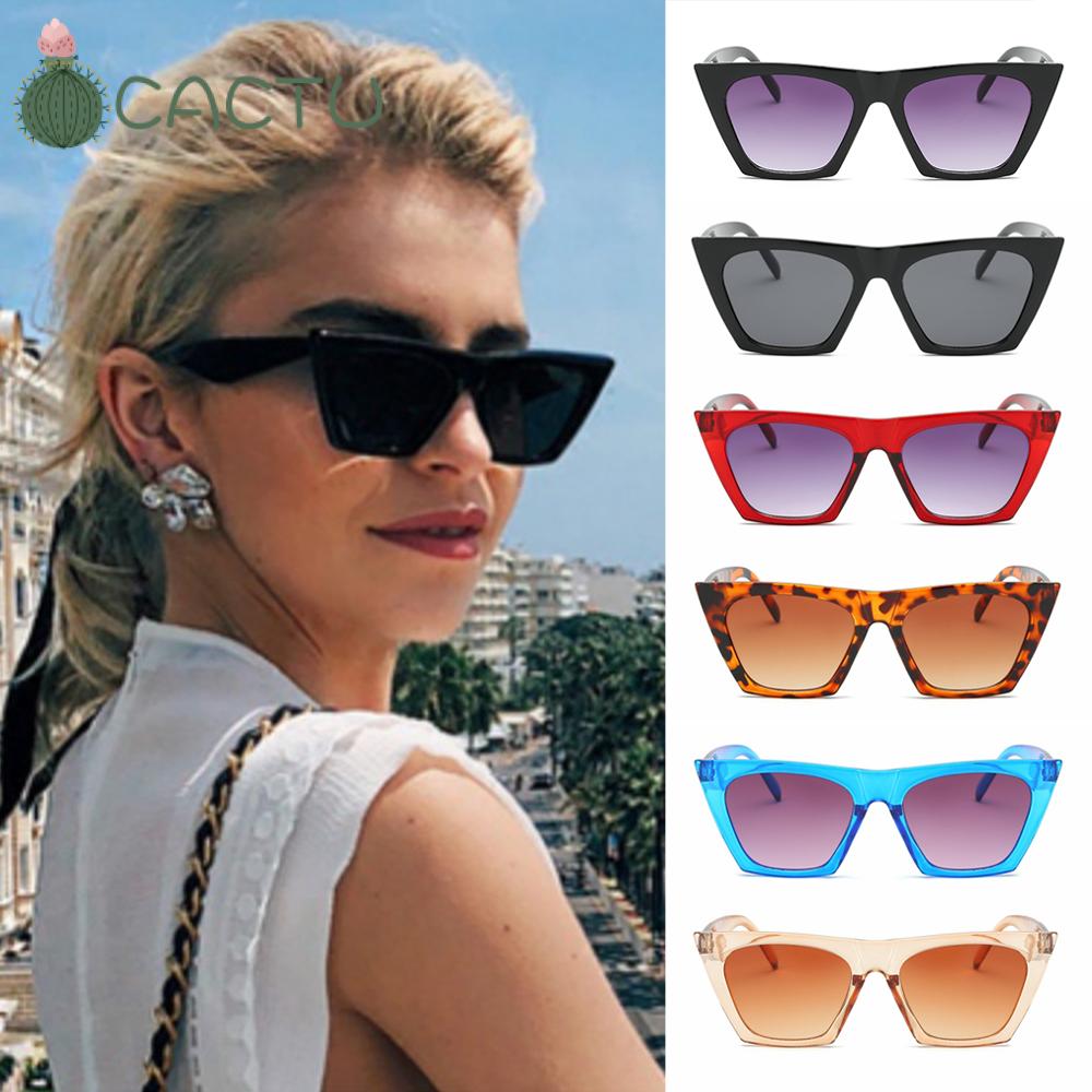 🌵CACTU🌵 Summer Sun Glasses Trendy Style Vintage Shades Sunglasses for Women Streetwear Fashion Square Frame UV400 Protection Eyewear Goggles/Multicolor