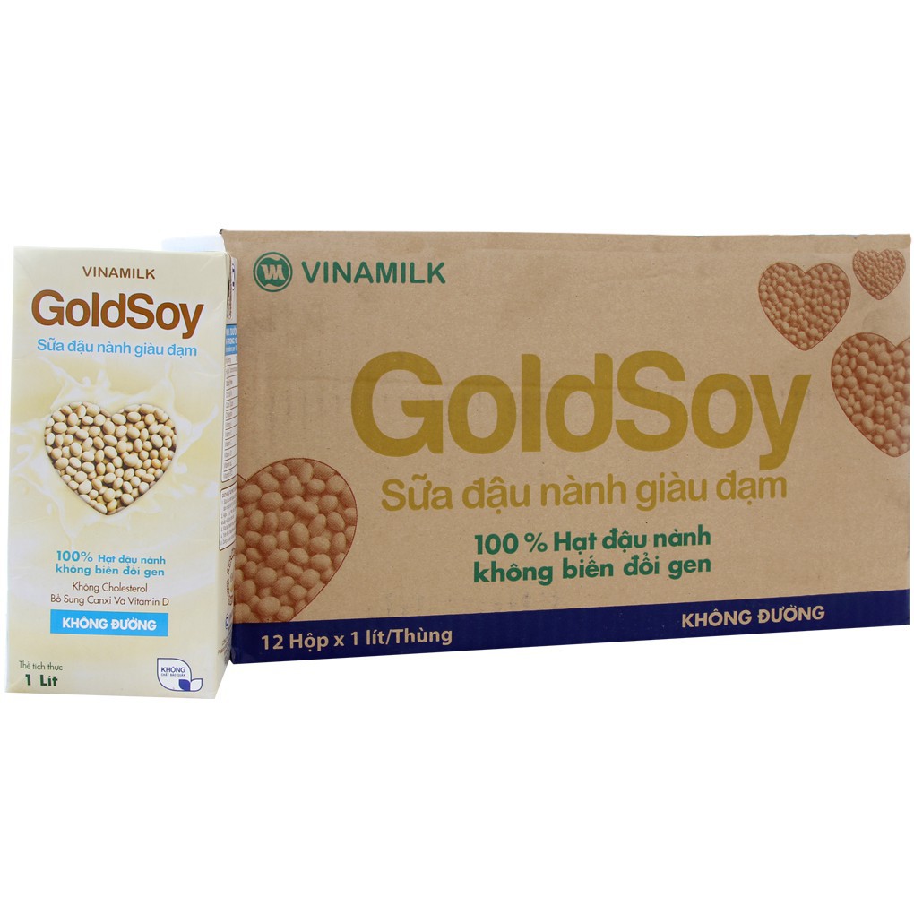 SỮA ĐẬU NÀNH GOLDSOY VINAMILK GIÀU ĐẠM KHÔNG ĐƯỜNG 1L