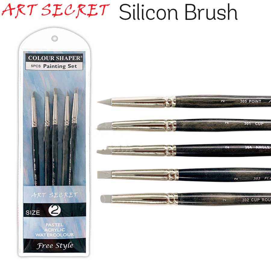 [DA ĐEN] Bộ Cọ Silicon 5 Cây Art Secret