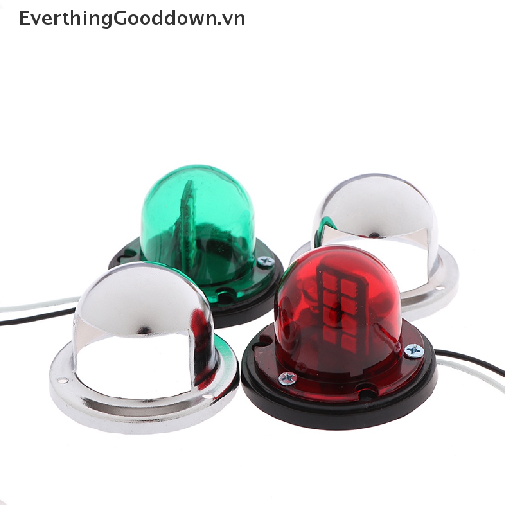 Everthinggooddown 2 Đèn Tín Hiệu LED Xanh Lá / Đỏ Bằng Thép Không Gỉ Cho Tàu Thuyền