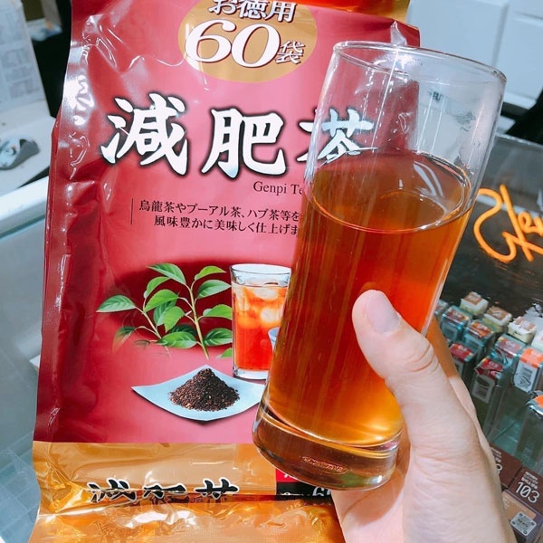Trà giảm mỡ bụng Genpi Tea Orihiro Nhật Bản hỗ trợ giảm béo, mỡ bắp tay và đùi, chống oxy hoá gói 60 túi lọc