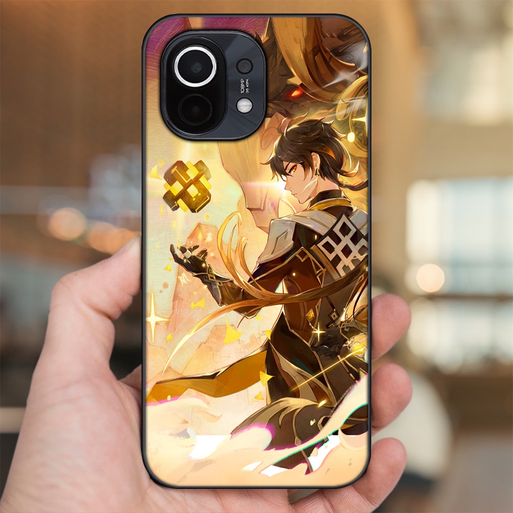 Ốp lưng Xiaomi Mi 11 viền đen in hình Zhongli Genshin Impact