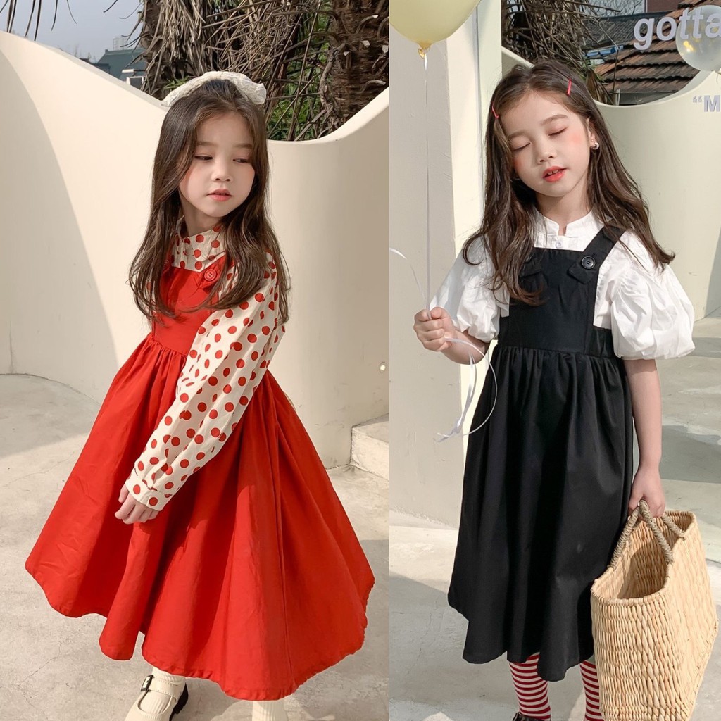 [V009] Váy yếm trơn xòe sz 90-140