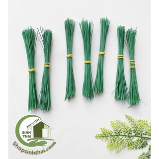 Bó dây kẽm cột hoa giả, dây kẽm ngắn màu xanh trang trí làm đồ thủ công mỹ nghệ - [ 1 bó dài 15cm ]