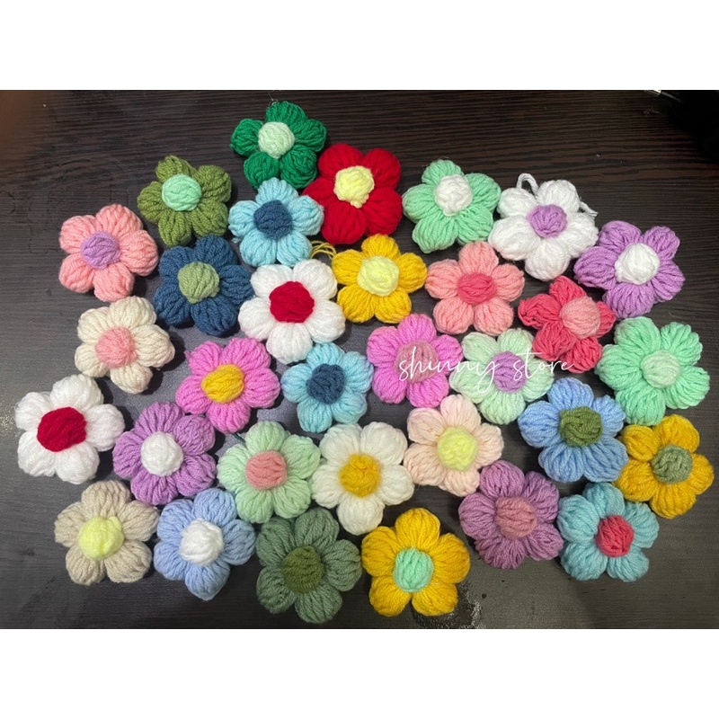 Hoa len handmade trang trí, cài áo