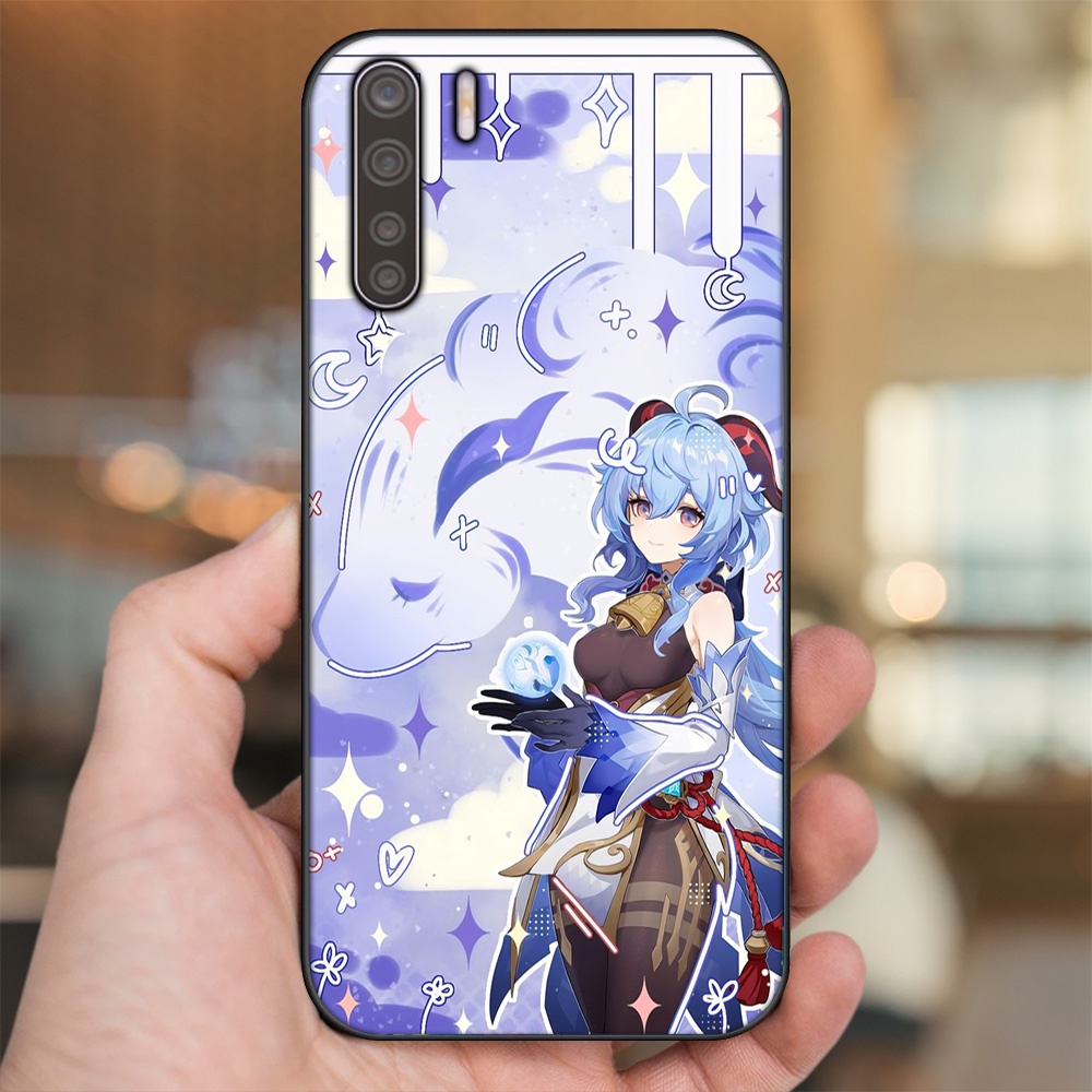 Ốp lưng Oppo A91, Reno 3 viền đen in hình Ganyu Genshin Impact