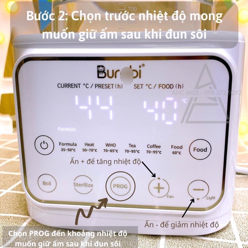 [BẢO HÀNH CHÍNH HÃNG] ẤM ĐUN NƯỚC SIÊU TỐC ĐA CHỨC NĂNG BURABI