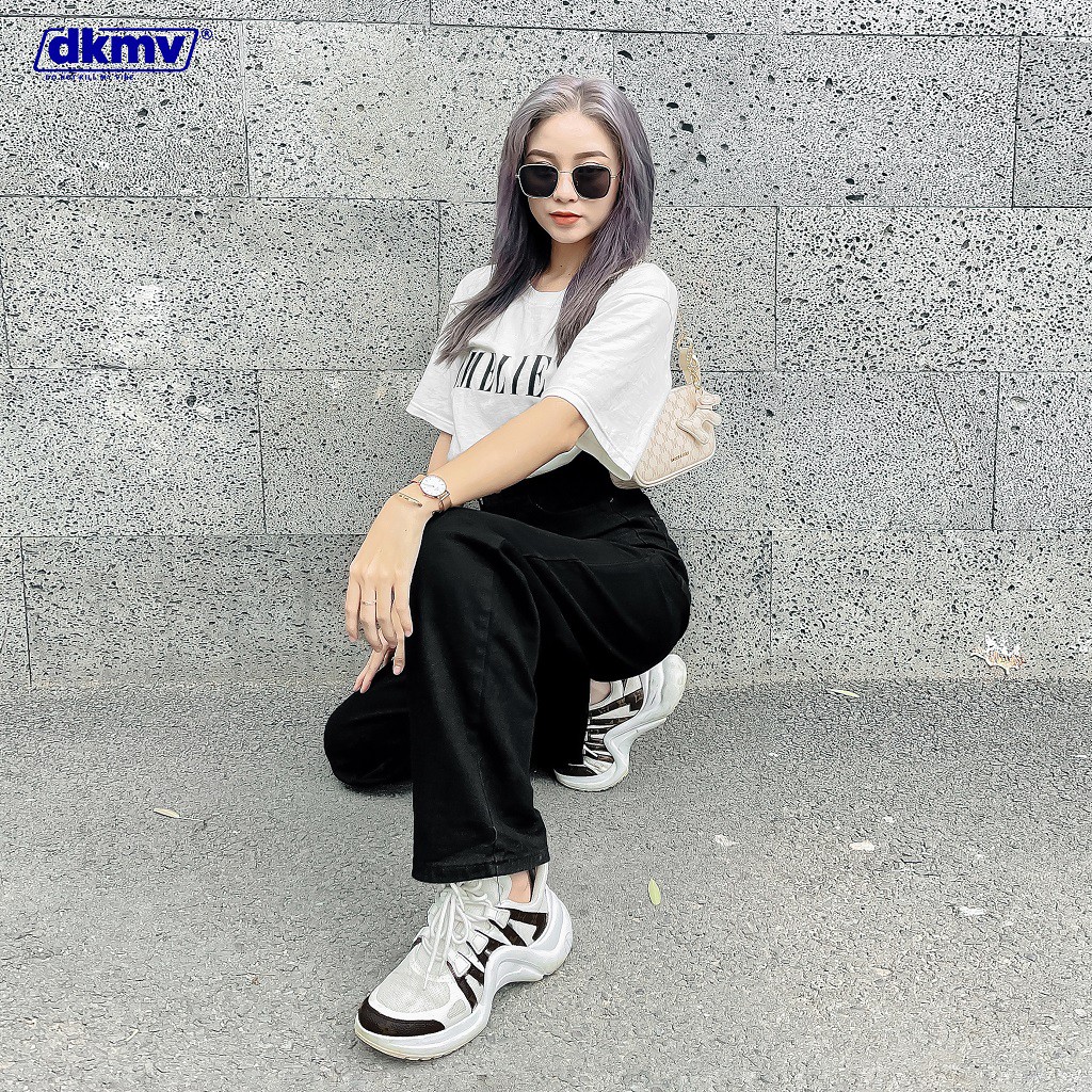 Quần jean nữ đen ống rộng Don't Kill My Vibe | Black Daddy Jean