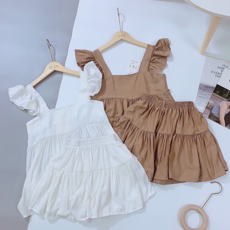 SÉT ĐŨI CÁNH TIÊN QUẦN ĐÙI 2 MÀU NÂU TRẮNG CHO NỮ | BigBuy360 - bigbuy360.vn