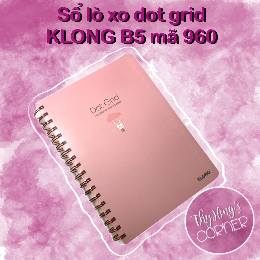 Sổ lò xo kép chấm Dot Grid B5 KLONG - 200 trang - Định lượng giấy cao, chống lem tốt - MS960 (Nhiều màu)