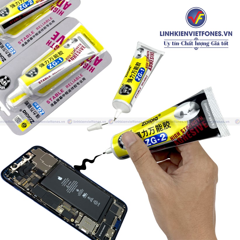 Keo zg, keo dán ron Zolola ZG siêu dính 50ml (Đen/Trắng)