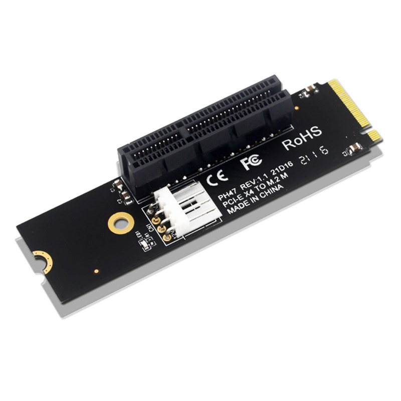Set 4 thẻ chuyển đổi M.2 NGFF-M Key SSD sang PCI-E kèm đèn LED cho máy tính