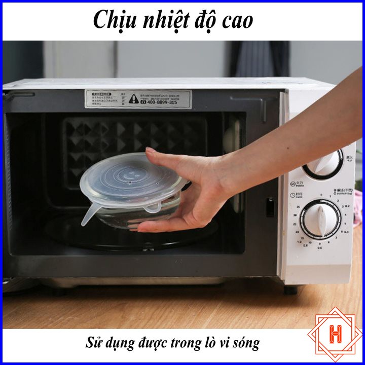 Combo 6 Nắp Đậy Silicon Bảo Quản Thực Phẩm Mềm Dẻo { H }