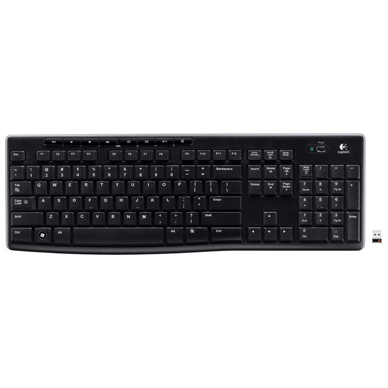 Bàn Phím Không Dây Logitech K270 Cho Máy Tính, Laptop Wireless - Bảo hành chính hãng 12 tháng