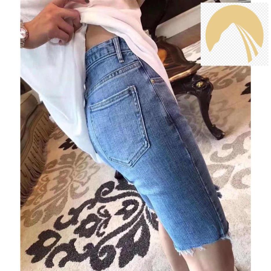 👘 Quần jean ngố / lửng lưng siêu cao, BIG SIZE dành cho người béo 60kg~90kg, co dãn mạnh, rách kiểu 3281 👘