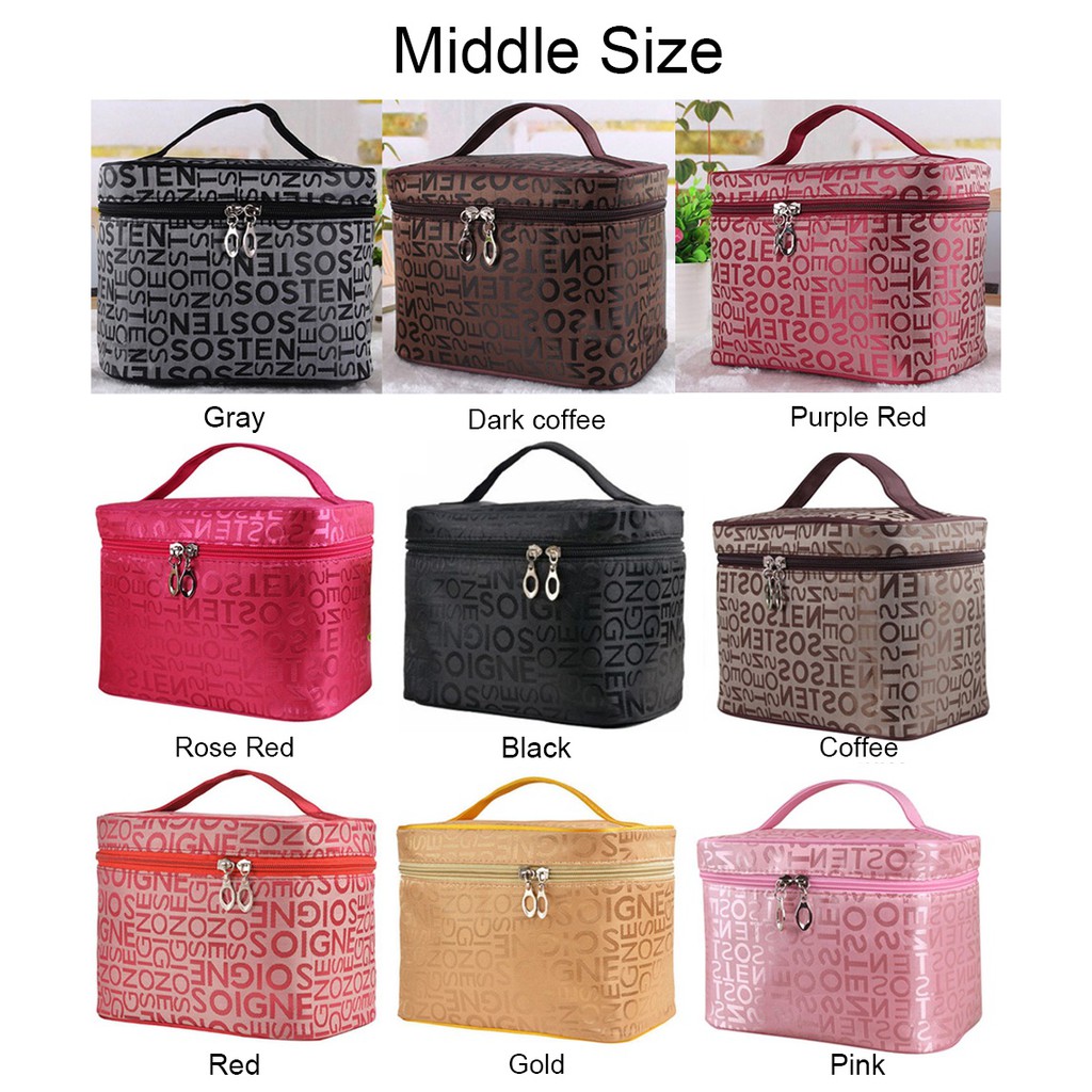 Túi đựng mỹ phẩm in họa tiết chữ lớn độc đáo