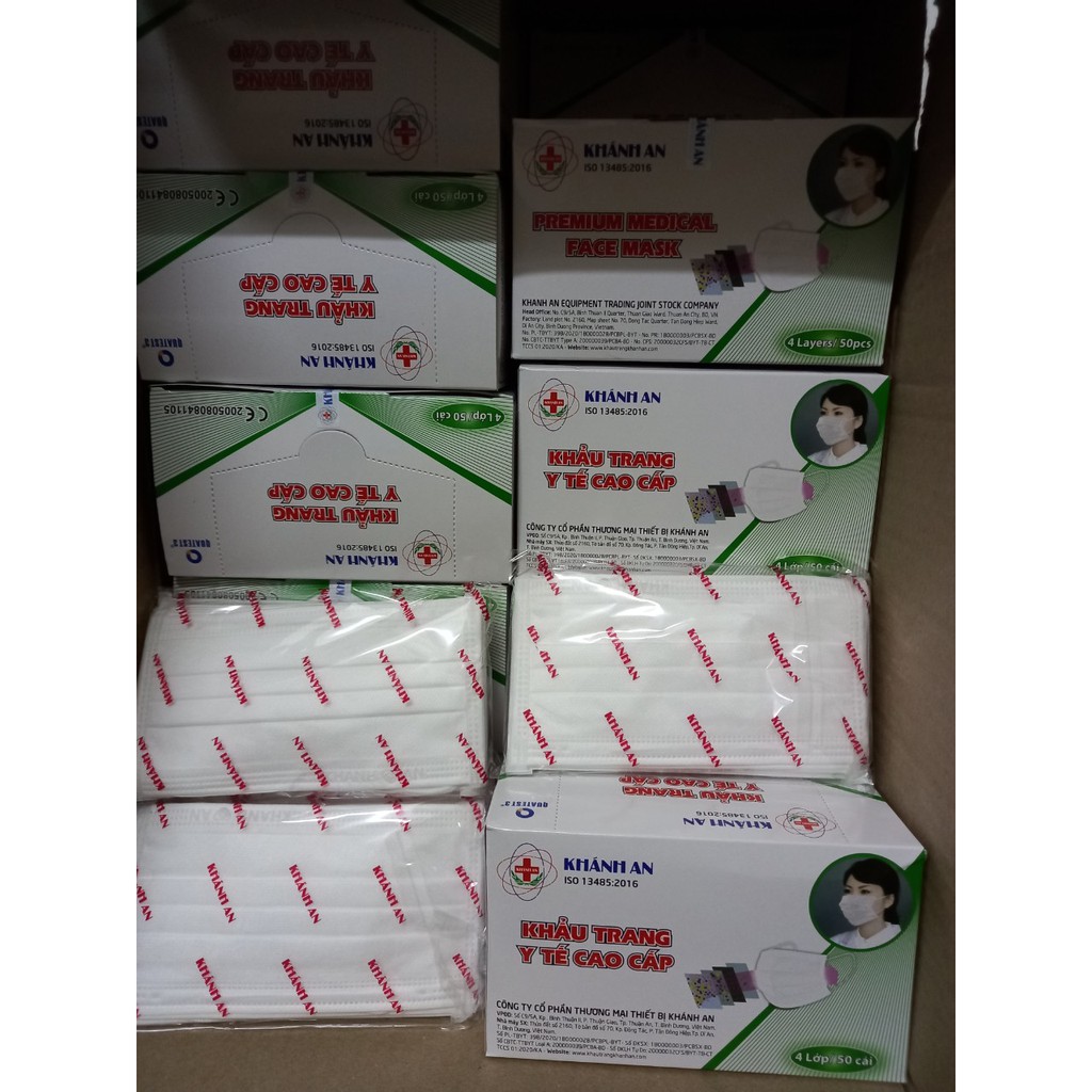 SỈ 10 HỘP KHẨU TRANG KHÁNH AN 4 LỚP KHÁNG KHUẨN LOẠI 2 MÀU TRẮNG
