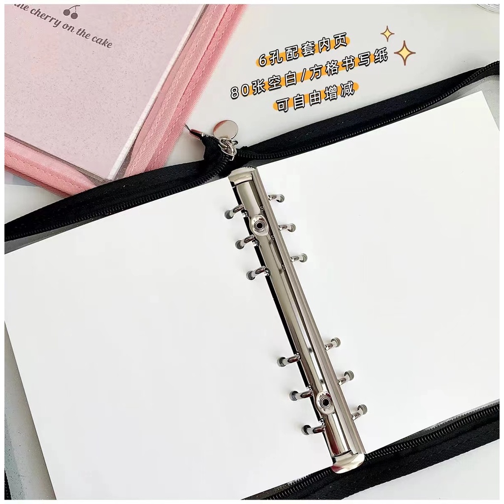 Sổ Tay/Nhật Ký Bìa Bằng Pvc Lấp Lánh Hình Vuông Họa Tiết Hoa Anh Đào