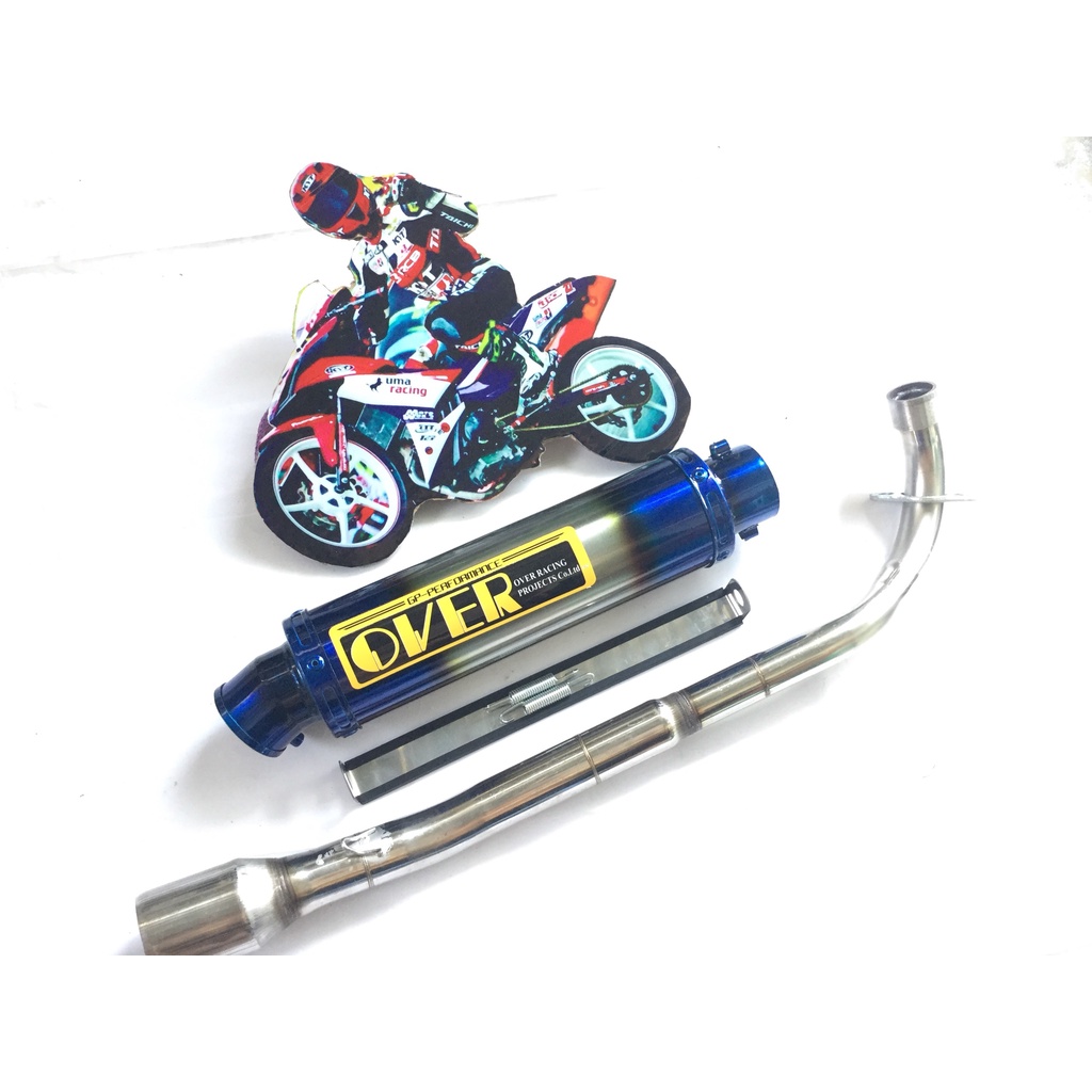 Bộ pô over full cổ INOX THẲNG  exciter, winer, sonic, raider, satria, gsx,...