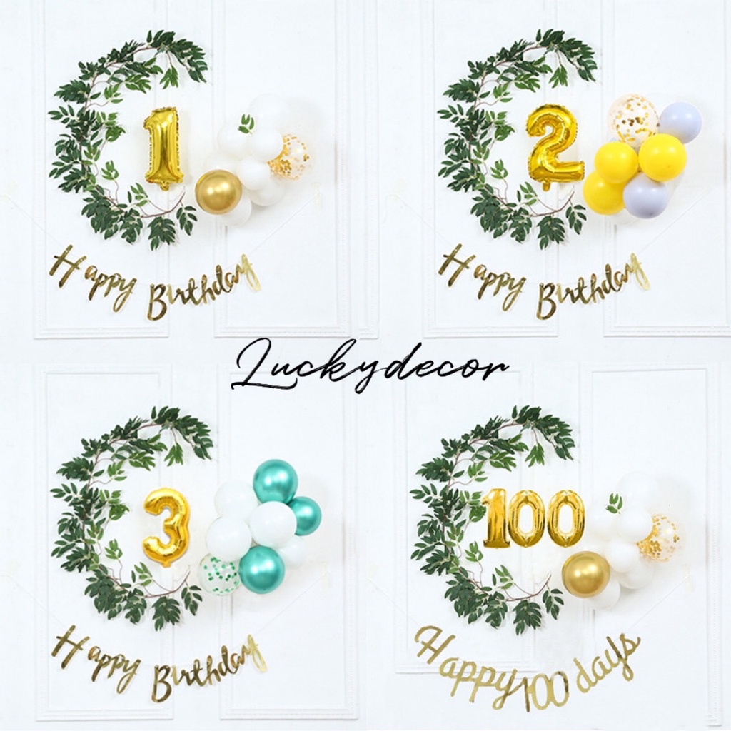 SET bóng bay trang trí sinh nhật Handmade kiểu Hàn Quốc cực chất HQ01 [Tặng kèm KEO DÁN]