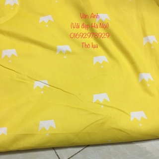 Vải Thô mặt lụa vương miện vàng