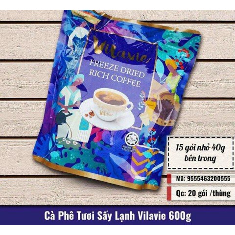 Cà phê sữa sấy lạnh Vilavie 600g (40g x 15) (cafe)